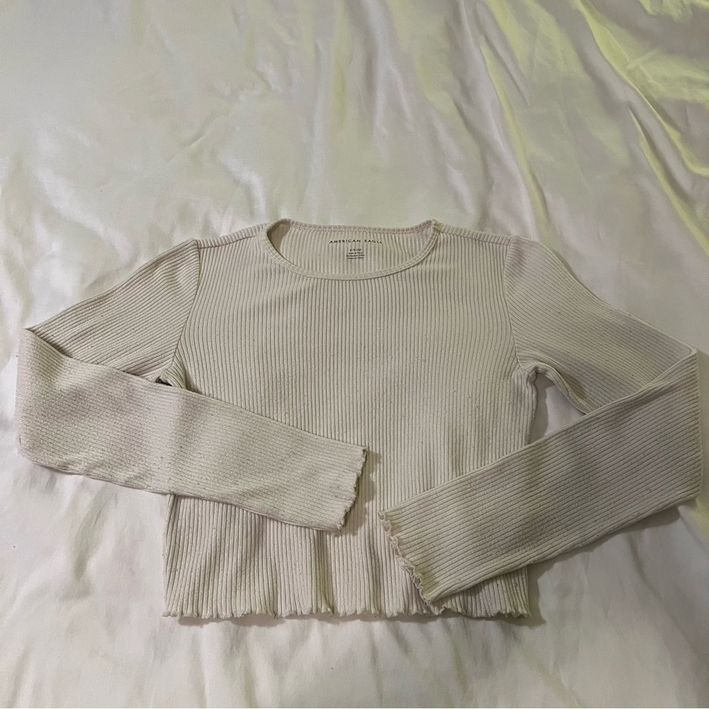 Women’s American Eagle Cropped Long Sleeve Shirt